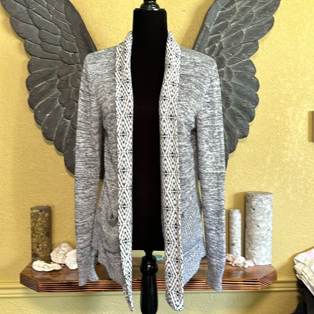 Obey Knit Open Front Cardigan Sweater